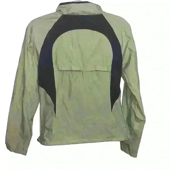 Champion Womens Size M Full Zip Up Wind Breaker Mock Neck Jacket Green - Picture 3 of 4